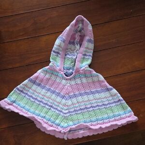 Colorful Striped Kids Poncho
